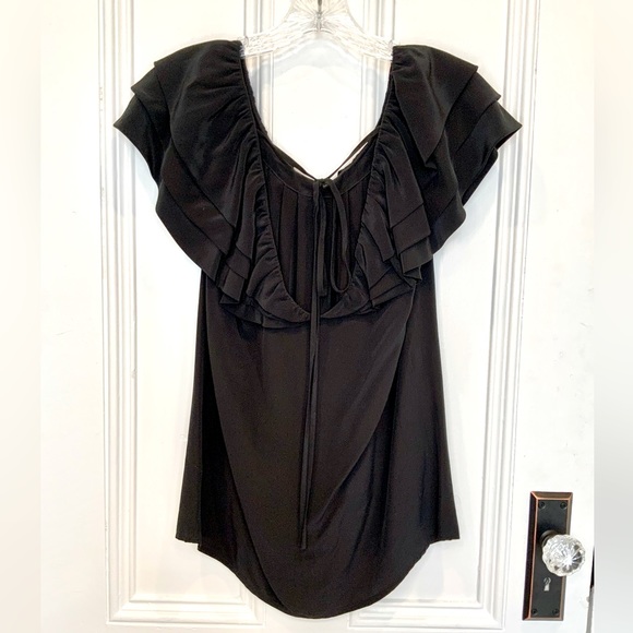 Club Monaco Tiered Ruffled Scoop Neck with Open Back String Tie Closure - Size S - Picture 2 of 8
